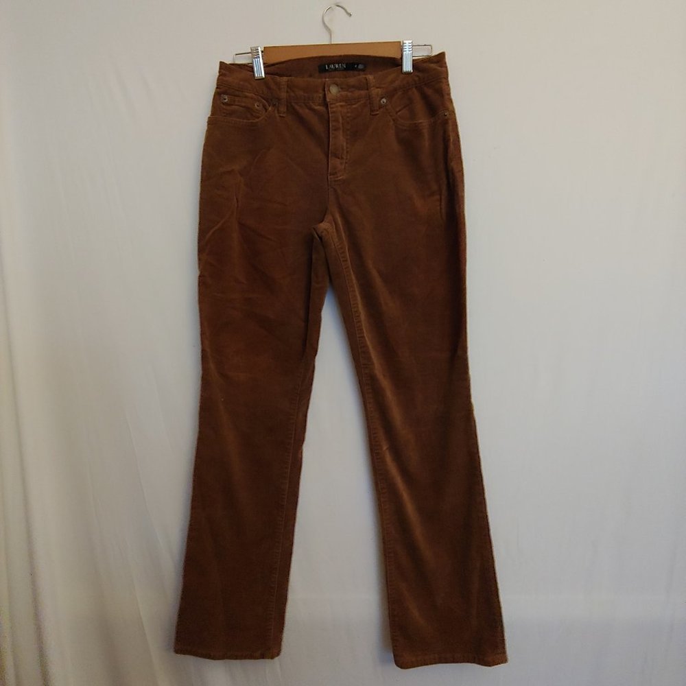 Lauren Ralph Lauren corduroy brown pants size 8 bootcut - Picture 1 of 11